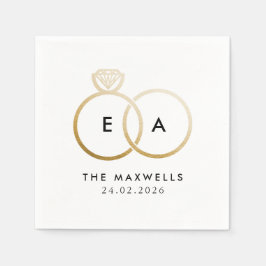 Guardanapo De Papel Anéis Ouros Modernos Anéis Cocktail Napkin