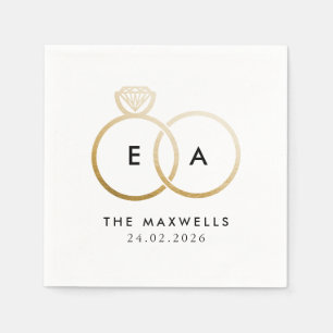 Guardanapo De Papel Anéis Ouros Modernos Anéis Cocktail Napkin
