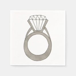 Guardanapo De Papel Anel Diamond Ring Noivado Party Napkin