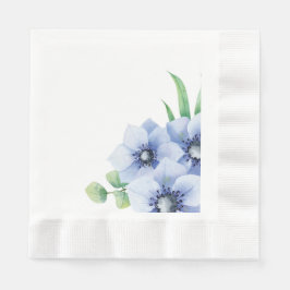 Guardanapo De Papel Anemone Azul e Eucalyptus Wedkin Napkin