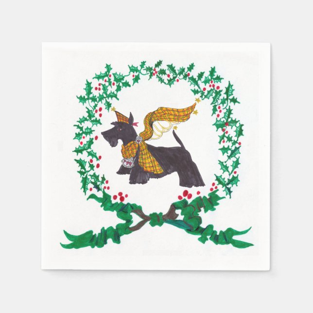Guardanapo De Papel Angels Scottie Christmas Napkins de Gulliver (Frente)