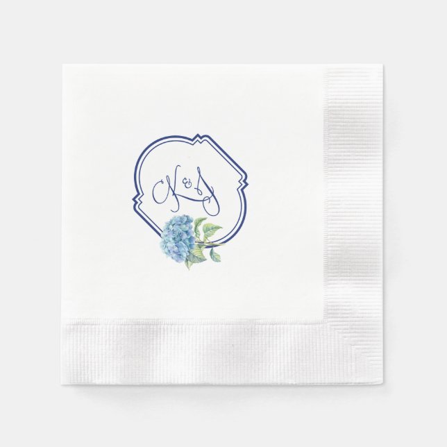 Guardanapo De Papel Anguardanapos Hydrangea para Kristen & Jonathan (Frente)