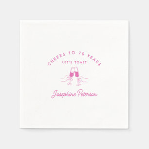 Guardanapo De Papel Anima-se a 70 anos de 70 cor-de-rosa personalizado
