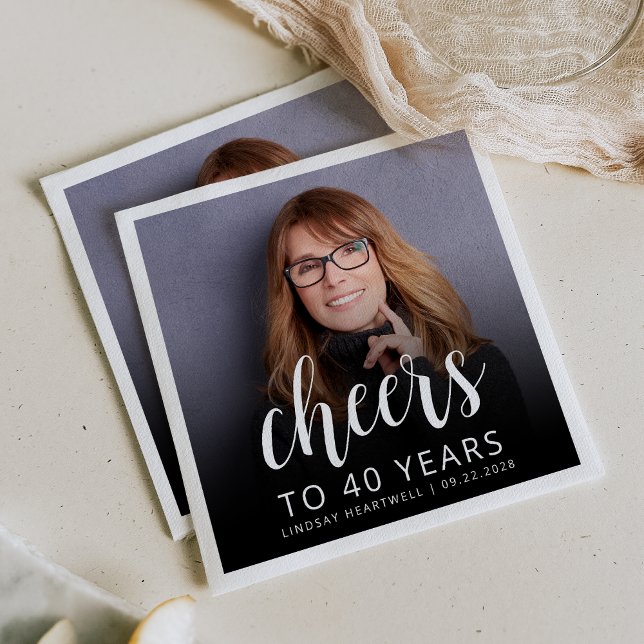 Guardanapo De Papel Animações do Script Branco de Foto do aniversário  (Criador carregado)