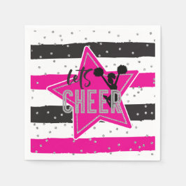 Guardanapo De Papel Animadora Rosa Prata Preto Aniversário de Cheerlea