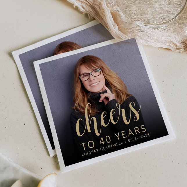 Guardanapo De Papel Animadores de Fotos do aniversário de 40 anos (Criador carregado)