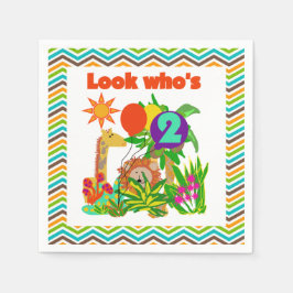 Guardanapo De Papel Animais Carcaari Papel de segundo aniversário Napk