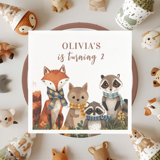 Guardanapo De Papel Animais da Floresta Festa de aniversário Russo (Criador carregado)