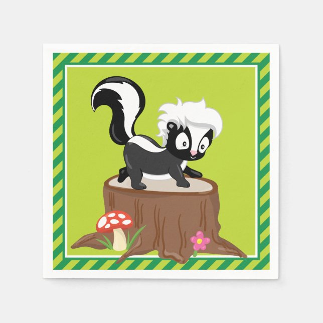 Guardanapo De Papel Animais Da Floresta | Skunk (Frente)