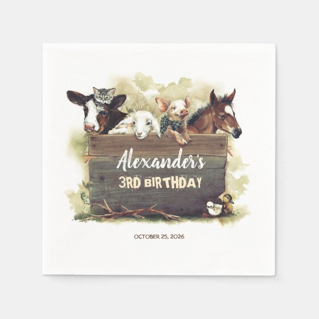 Guardanapo De Papel Animais de Criação (Frente)