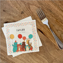 Guardanapo De Papel Animais de Festa e Pontos Personalizados de Aniver