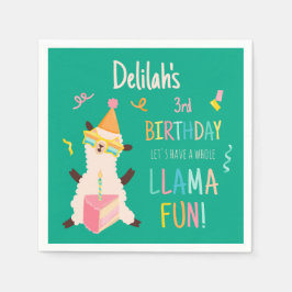 Guardanapo De Papel Animais de Festa Llama Aniversário Meninas Verde