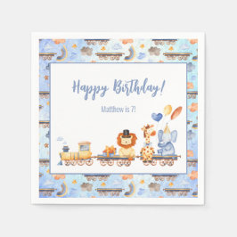 Guardanapo De Papel Animais de festa no trem Criança Selva Feliz Anive