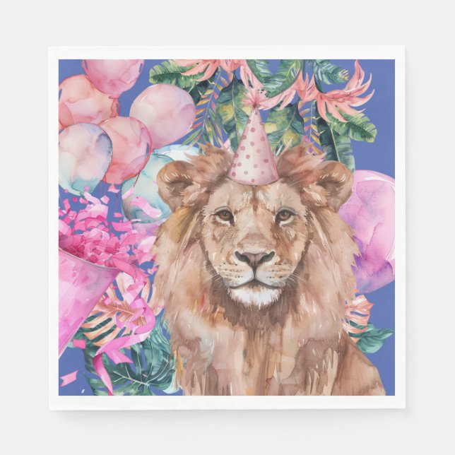 Guardanapo De Papel Animais de festa Selva Safari Selva Um Aniversário (Frente)