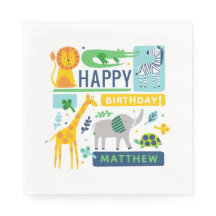 Animais de Jardim Zoo Natal 6.5" NAPKINS