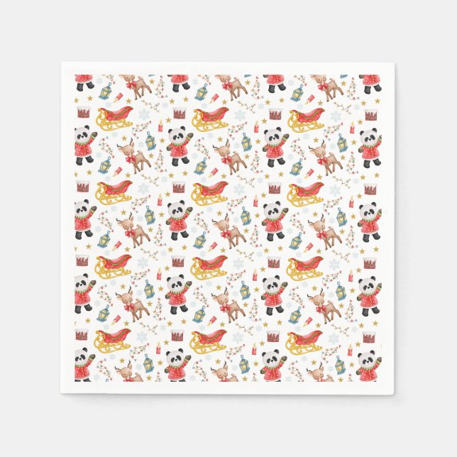 Guardanapo De Papel Animais de Natal (Frente)