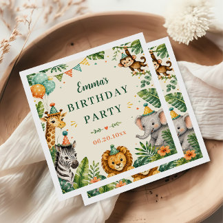 Guardanapo De Papel Animais de Safari Aniversário