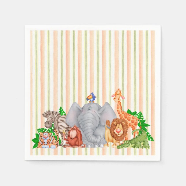 Guardanapo De Papel Animais de Zoo - Nápoles (Frente)