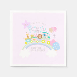 Guardanapo De Papel Animais do comboio Pastagem Rosa