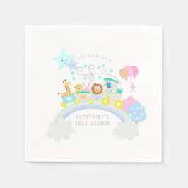 Guardanapo De Papel Animais do comboio Pastas brancas