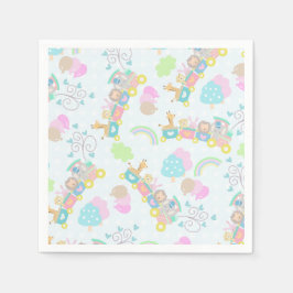 Guardanapo De Papel Animais do trem azul