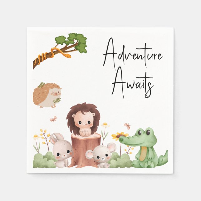 Guardanapo De Papel Animais Florestais (Frente)