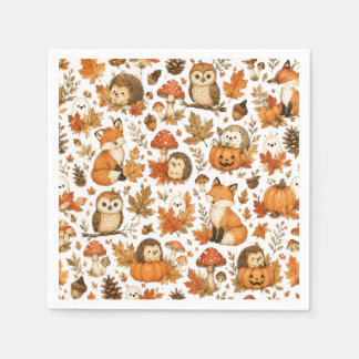 Guardanapo De Papel Animais Fofos do Halloween Florestal de Outono