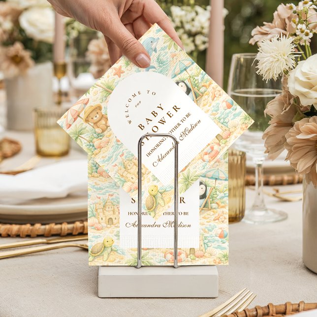 Guardanapo De Papel Animais Pastéis da Costa Baby Shower (Criador carregado)