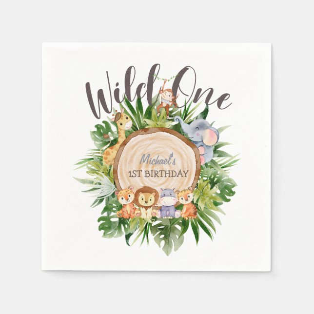 Guardanapo De Papel Animais Selvagens Aves à Madeira (Frente)