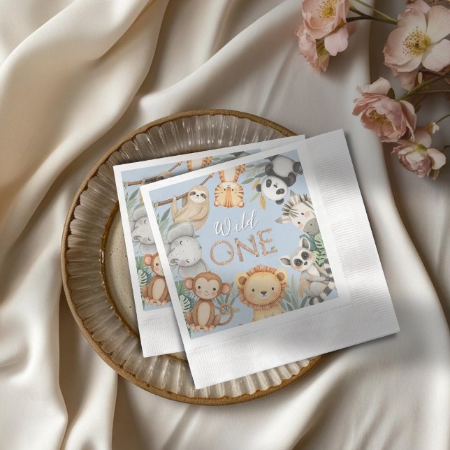 Guardanapo De Papel Animais Selvagens Tropicais de Pastel, Uma Selva S (Criador carregado)