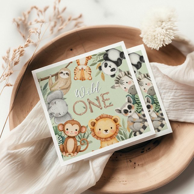 Guardanapo De Papel Animais Selvagens Tropicais de Pastel, Uma Selva S (Criador carregado)