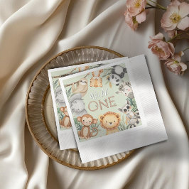 Guardanapo De Papel Animais Selvagens Tropicais de Pastel, Uma Selva S