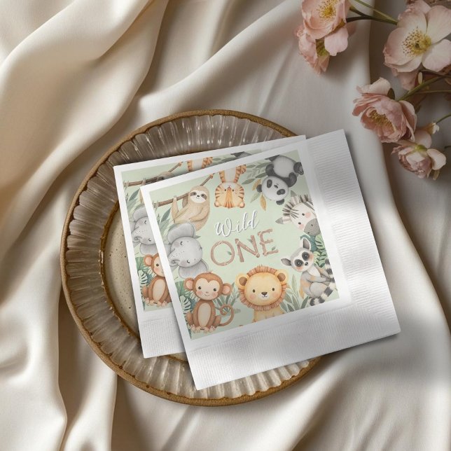 Guardanapo De Papel Animais Selvagens Tropicais de Pastel, Uma Selva S (Criador carregado)