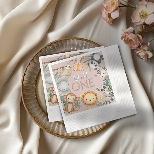 Guardanapo De Papel Animais Selvagens Tropicais de Pastel, Uma Selva S (Criador carregado)