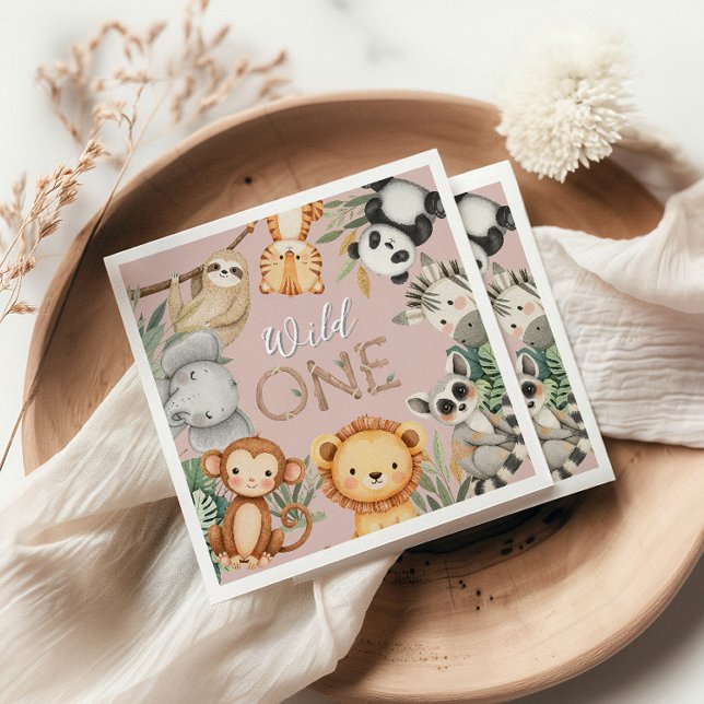 Guardanapo De Papel Animais Selvagens Tropicais de Pastel, Uma Selva S (Criador carregado)