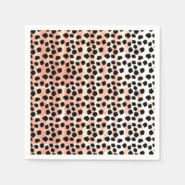Guardanapo De Papel Animal Prints Black and Pink (Frente)