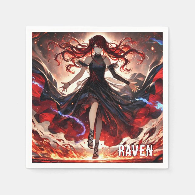 Guardanapo De Papel Anime as chamas, encare a tempestade personalizada (Frente)
