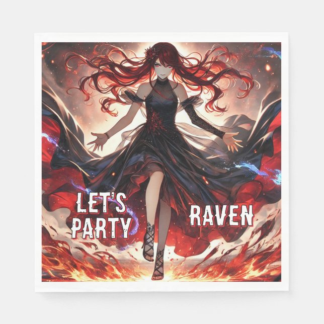 Guardanapo De Papel Anime as chamas, encare a tempestade personalizada (Frente)