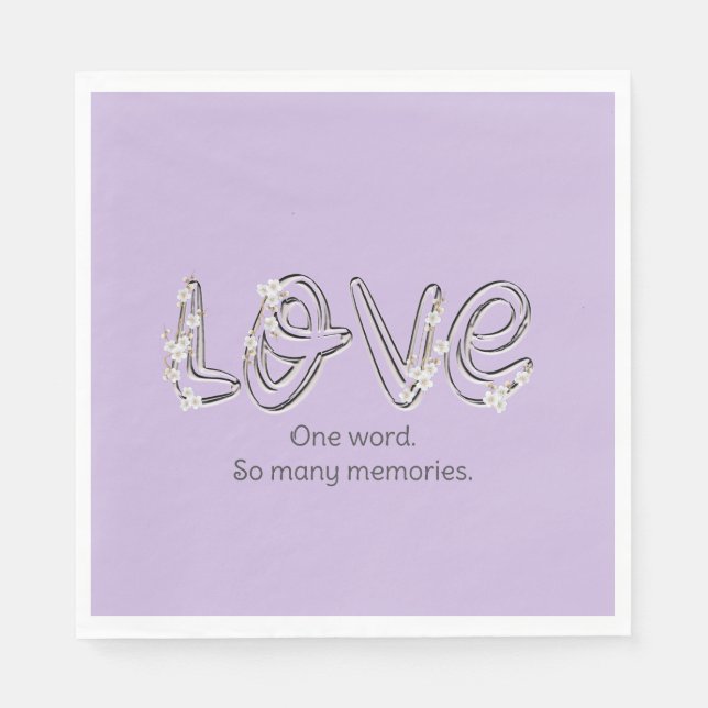 Guardanapo De Papel Aniversário Almond Blossom Texto de Amor (Frente)