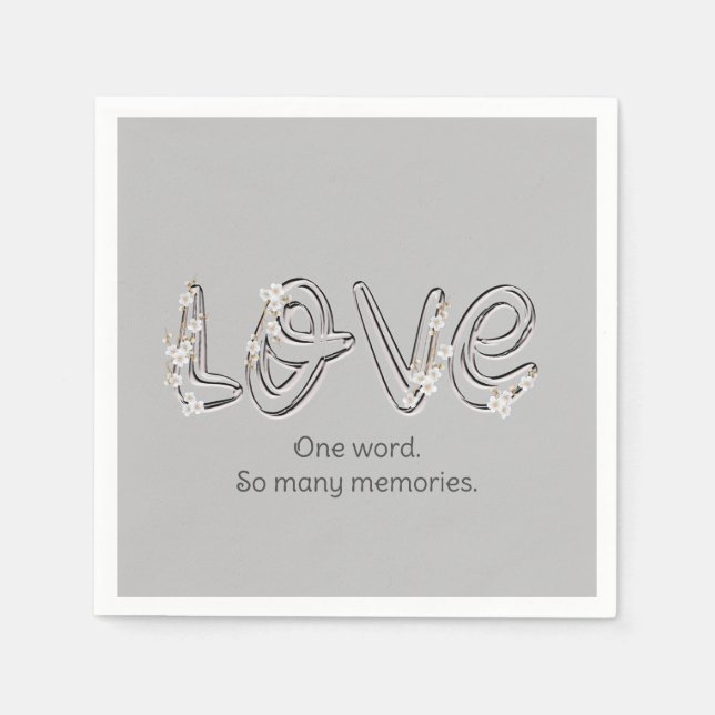 Guardanapo De Papel Aniversário Almond Blossom Texto de Amor (Frente)