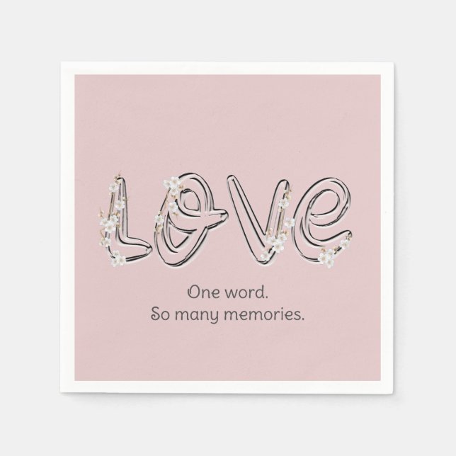 Guardanapo De Papel Aniversário Almond Blossom Texto de Amor (Frente)