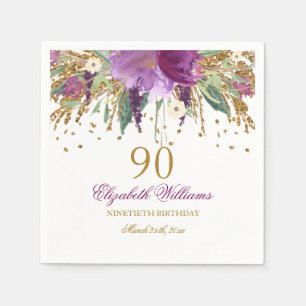 Guardanapo De Papel Aniversário Amethyst Sparkling do 90 do brilho