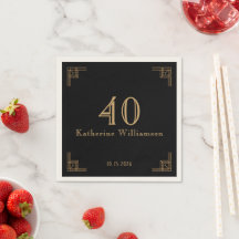 Aniversário Art Deco Preto Dourado Roaring 20's