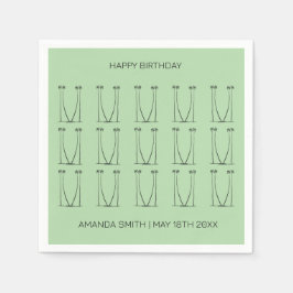 Guardanapo De Papel Aniversário, Árvores de Coco Silhuette Personaliza