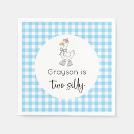 Guardanapo De Papel Aniversário Azul de Ganso de Dois Bobos