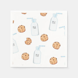 Guardanapo De Papel Aniversário Azul de Leite e Biscoitos