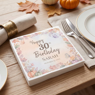 Guardanapo De Papel Aniversário Boho Outono Abóbora Personalizado