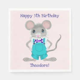 Guardanapo De Papel Aniversário bonito e elegante do rato