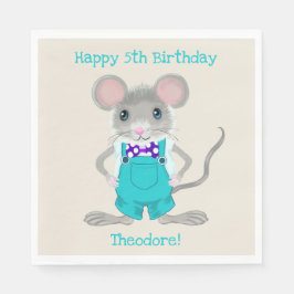 Guardanapo De Papel Aniversário bonito e elegante do rato