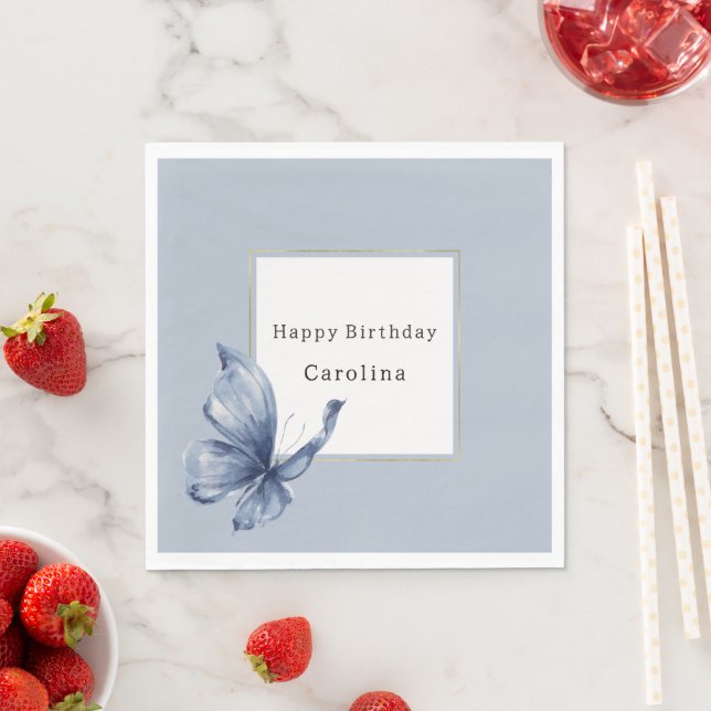 Guardanapo De Papel Aniversário Borboleta Azul (Insitu)
